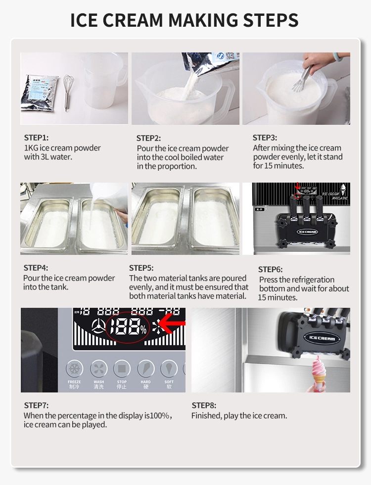 Layar Sentuh Kapasitas Besar Mesin Es Krim Lembut Stainless Steel BT-F648 6