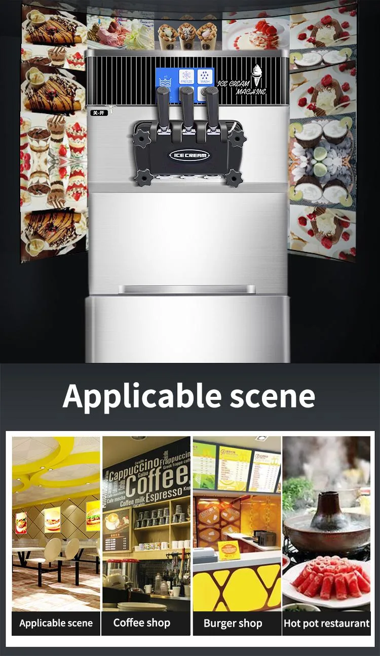 Layar Sentuh Kapasitas Besar Mesin Es Krim Lembut Stainless Steel BT-F648 7