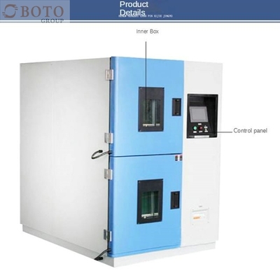 R404A / R23 Ruang uji kejut termal, -40C ~ 150C Dua Zona, Waktu konversi 10s